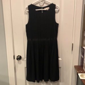 LOFT black pleated dress. Size 10